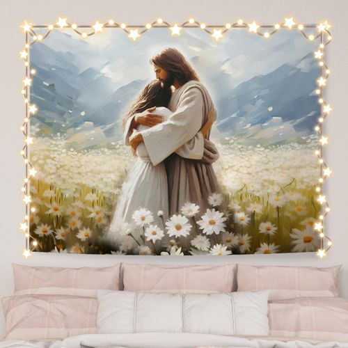 Faith Wall Hanging Tapestry for Sacred Spaces & Prayer Corners