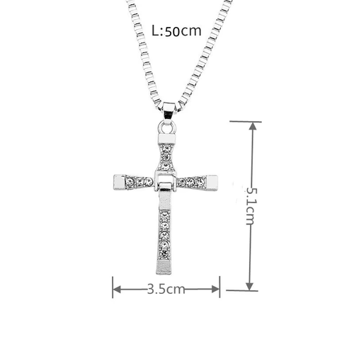 Stainless Steel Chain Gold Sliver Color Cross Pendant Necklace Men Women Hanging Activity Male Gift