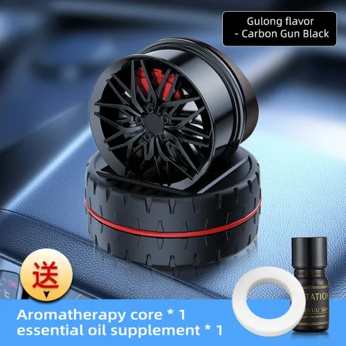 1Pcs Solar Car Air Freshener Wheel Hub Design Perfume Diffuser Decoration Vehicle Wheel Rotating Air Freshener Vehicle Air Fresheners