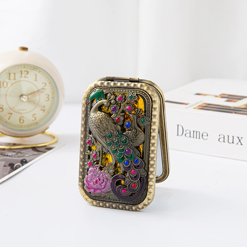 Retro makeup double-sided mirror