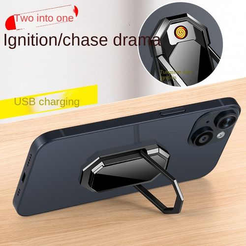 Rechargeable Electric Mobile Phone Lighter, phone Kickstand, Finger Ring Grip