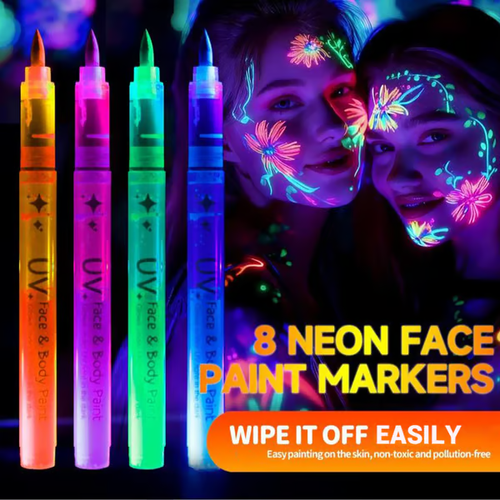 📢📢HOT SALE !!!✨UV Glow Face and Body Paint Markers Set 8-color set