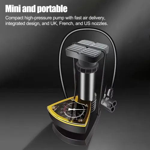 Foot Pump Lightweight Car Foot Inflator With Pressure Gauge Portable Bike Tire Compressor for Sedan Motorcycle Pickup