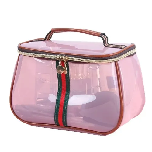 Transparent Large Capacity Waterproof PVC Makeup Bag Portable Toiletry Bag Luxury Sensation Handheld Cosmetic Bag