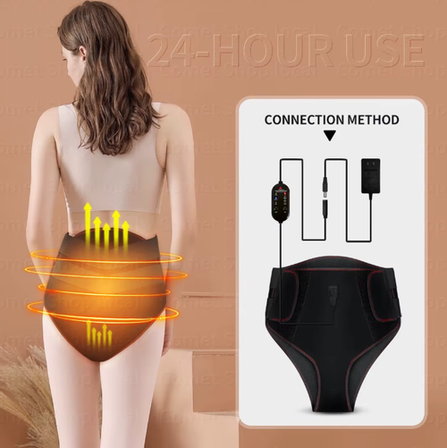 Carbon Fiber Heated Warmth Briefs Abdominal Vibration Massager Menstrual Discomfort, Lower Abdominal Aches Hip Strain