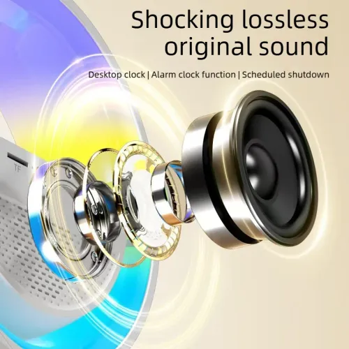 2026 Hot Selling Bluetooth Speaker Wireless Charging Home Alarm Clock Atmosphere Light