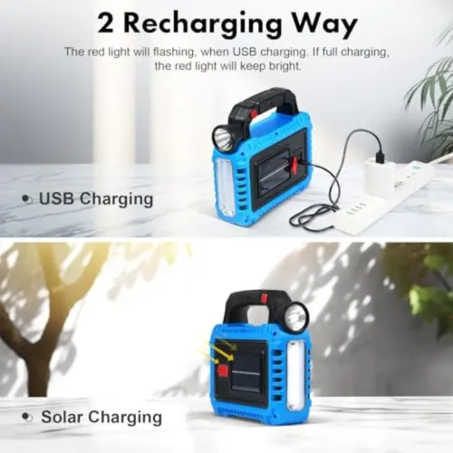 Solar Lantern LED Flashlight for Power Outages Portable Camping Essentials Lights Rechargeable Battery Powered Tent Lights for