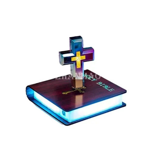 Magnetic Levitation Cross Bible Night Light for Room Home Decoration Desk Accessories Decor Novelty Gift