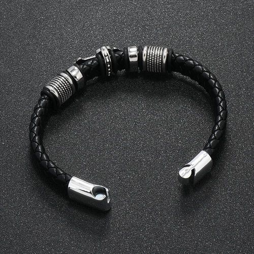 Men's Leather Bracelets And Peace Cross Magnetic Clasp Jewelry Bracelets Man Souvenir Gifts