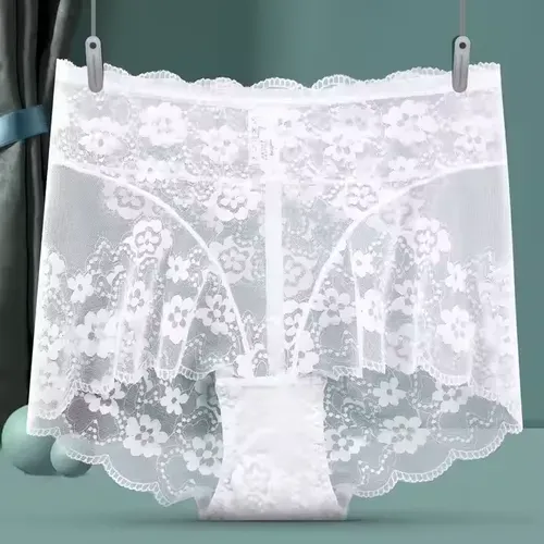 4 piece High quality sexy lace underwear for women, tummy-controlling high waist fashionable panties