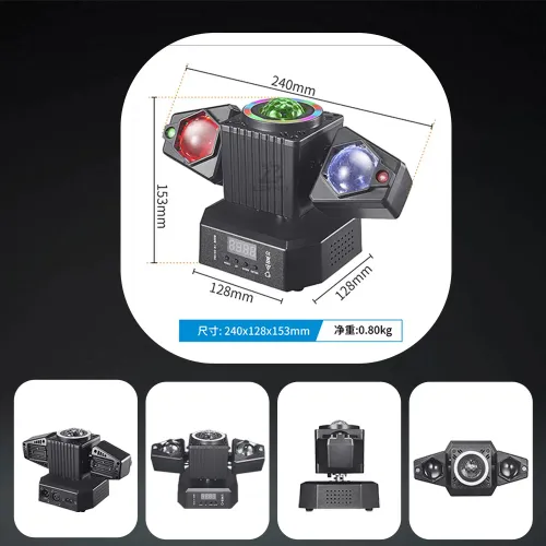 50W Disco Light Remote Control Mini LED Beam DMX512 Rotating DJ Equipment Stage Effect Suitable for Parties Clubs Birthday Events