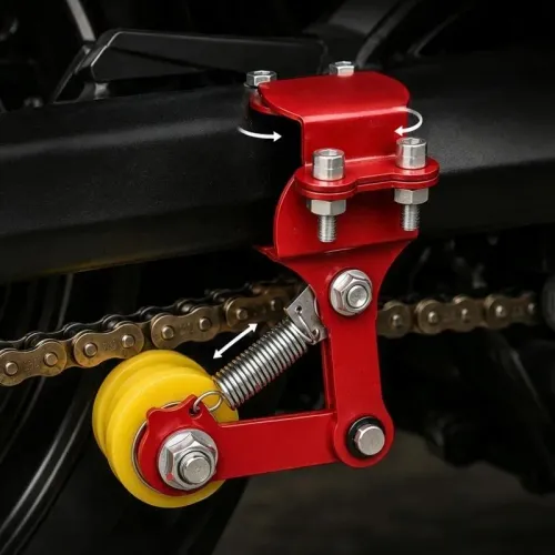 Motorcycle Adjuster Chain Tensioner on Roller Prevent Chain Drop Tool Adjuster Chain Tensioner Motorcycle Modified Accessories
