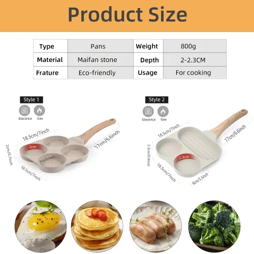 4 Hole Omelet Pan Frying Pot Thickened Nonstick Egg Pancake Steak Cooking Pan