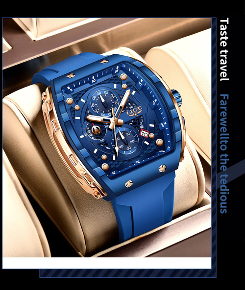 LIGE LG89148 Dropshipping China Male Quartz Watch Stylish Silicone Strap Chrono Calendar in Stock New Business Hand Watch