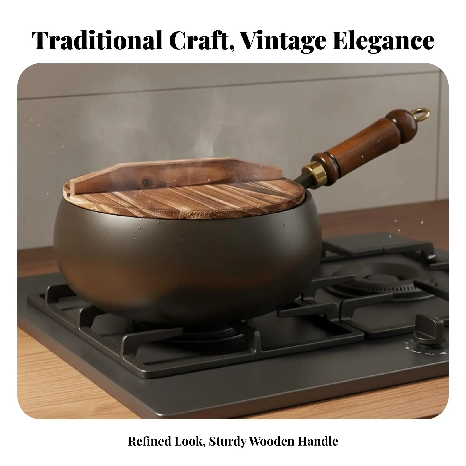 Made in Italy Traditional Iron Wok No Coating Chinese Iron Wok Deep Stir Fry Pan Large Capacity Professional Grade for Chefs