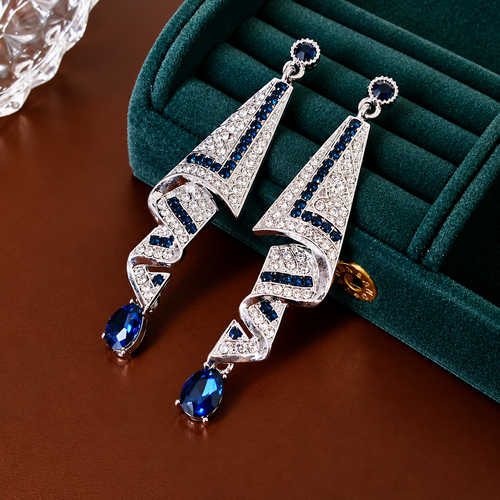Teardrop Diamond-Accented Drop Earrings