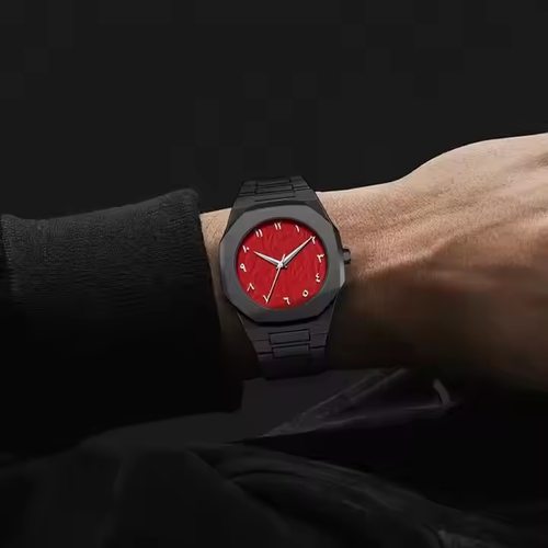 Polygonal Case Rectangular Bracelet Arabic Numeral Dial Men's Watch