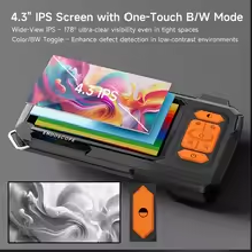 Dual Lens Industrial Endoscope 4.3'' IPS Screen HD1080P 2M-20M 8MM Automotive Endoscopy Inspection Plumbing Borescope Camera