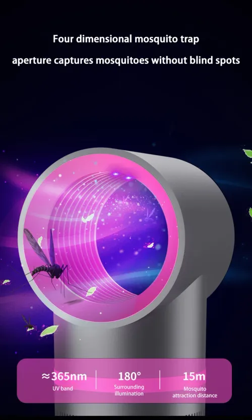New Plug in Type Mosquito Light Portable Physical Trapping Electric Mosquito Trap Lndoor Mosquito Killer Lamp With USB Cable