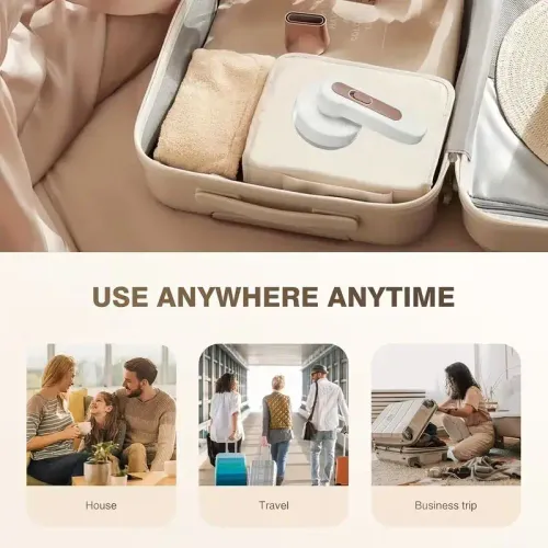 USB Chargeable Mini Fabric Shaver – Lightweight Lint & Fuzz Remover for Clothing, Curtains, Bedding – Easy Spool Removal