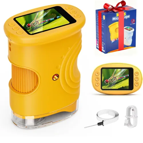 Portable 1000X Handheld Microscope Rechargeable 2.4 Inch Screen Digital Microscopes Mini Exploration Microscopes