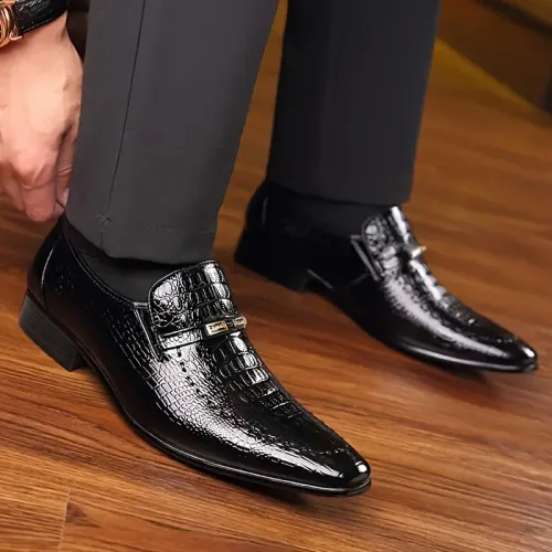 Men's leather shoes luxury crocodile pattern business dress shoes