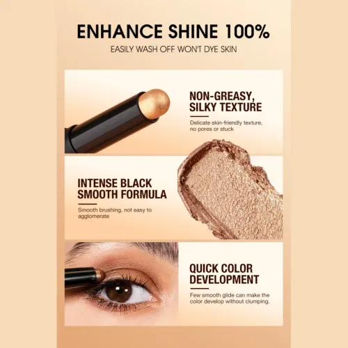 8 Color Waterproof Glitter Eyeshadow Pen Lasting Natural Shimmer Matte Lying Silkworm Eyeshadow Pencil Silvery Highlighter Stick