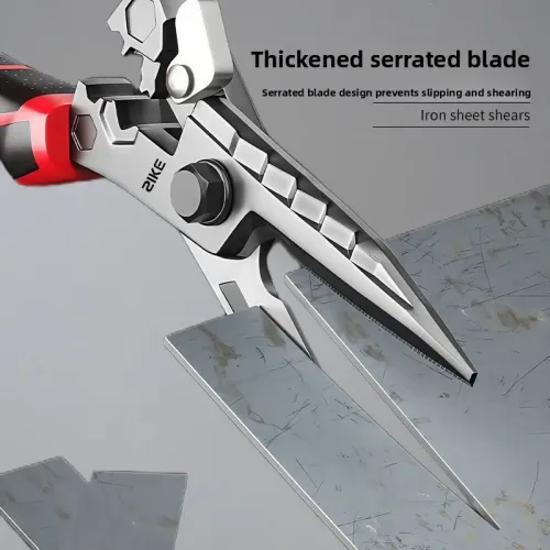 Industrial Heavy Duty Metal Snips Light Gauge Steel Shear Cutter Stainless Steel Wire Stripper Crimper Pliers Multi-Function