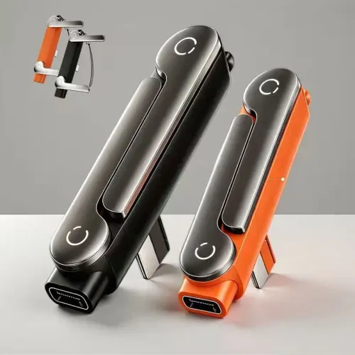 Type C Phone Charging Bracket Adapter 240W Fast Charging Type-C Male to USB-C Female Converter With foldable Holder