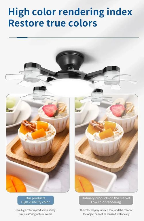 E27 Fan Light 2-in-1 60W Drone Design Ceiling Fan Light with Remote Control AC85-265V Fan Lighting Bulb for Home Restaurant