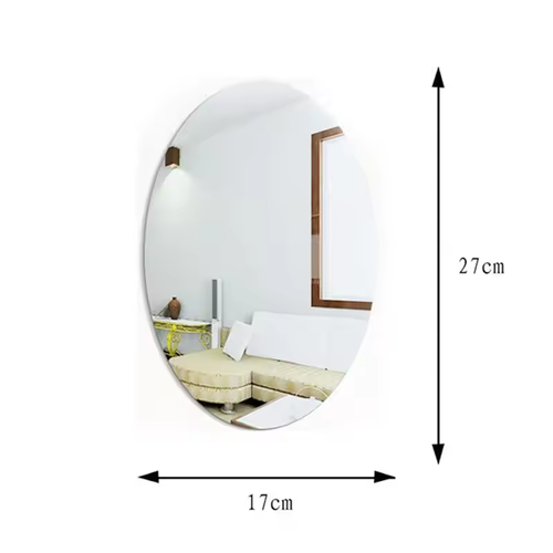 Unbreakable Acrylic Mirror – Self-Adhesive (27×17 cm)
