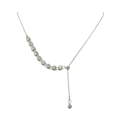 Women's Adjustable Pull-Out Clavicle Chain Copper Alloy Tassel Niche Crystal Clavicle Chain Necklace