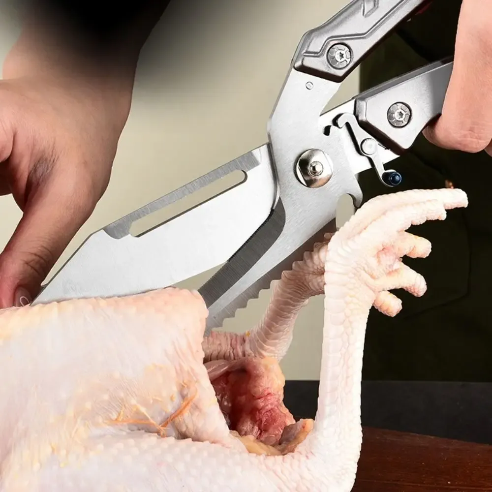 Peeler Removable Scissor with Safety Buckle Non-slip Handle Kitchen Scissor Stainless Steel Food Scissor Outdoor