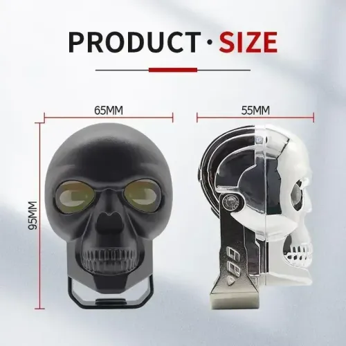 Motorcycle Skull Fog Light LED Skull Shape Waterproof Headlight Motorcycle High Low Beam Auxiliary Light