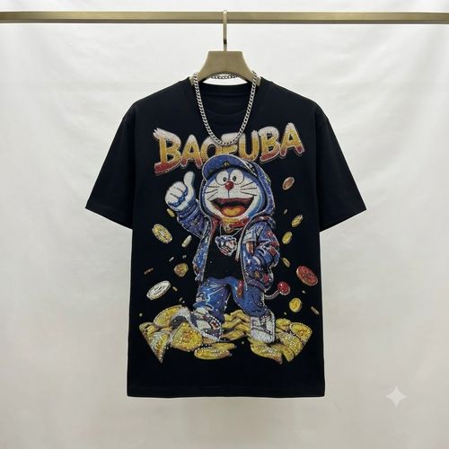 Blue kitten short-sleeve shirt