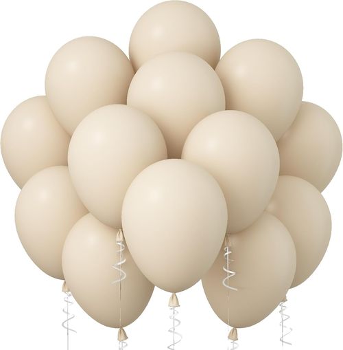 12 Inch 100 Pcs Beige Balloon Boho White Latex Cream Balloons
