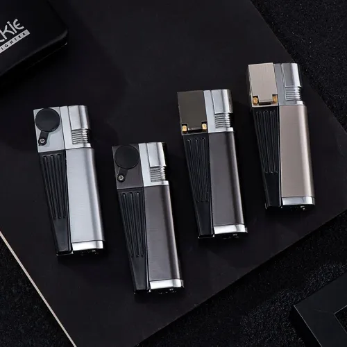 Voice-activated dual-flame refillable windproof lighter with intelligent sensor ignition