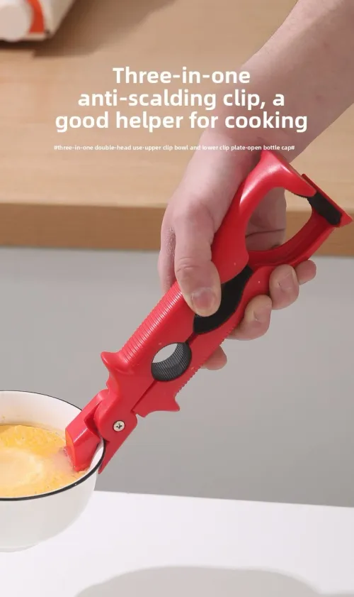 Upgraded three-in-one anti-scald clip, kitchen silicone clamp, non-slip bowl tongs, household plate lifter