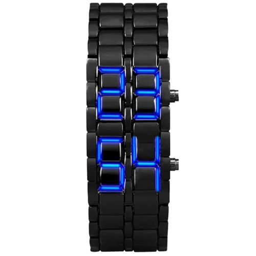 LED Display Electronic Watch Novelty Red Blue LED Lava Digital Wristwatch For Women Men