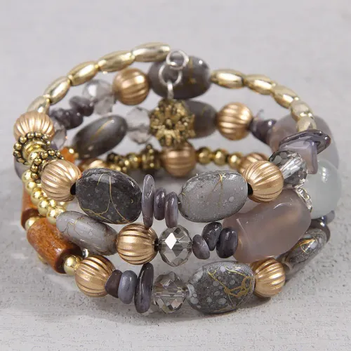 Bohemia Resin Beads Mixed Color Multilayer Bracelet Sets For Women Accessories Ocean Holiday Accessories