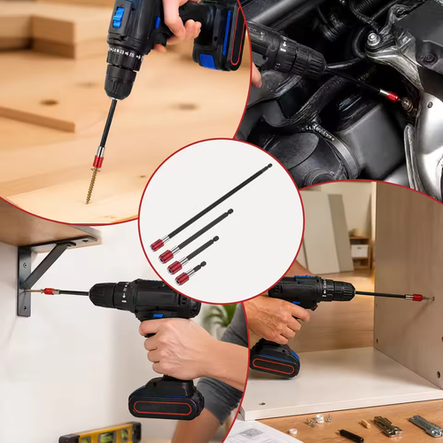 60-300mm hexagonal extension quick release self-locking connect rod red screwdriver head extension rod power tool accessory