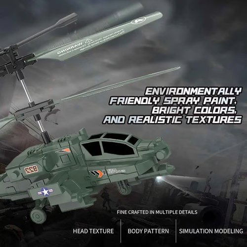 3.5 Channel Military RC Helicopters with LED Light Altitude Hold One Key Take Off Landing