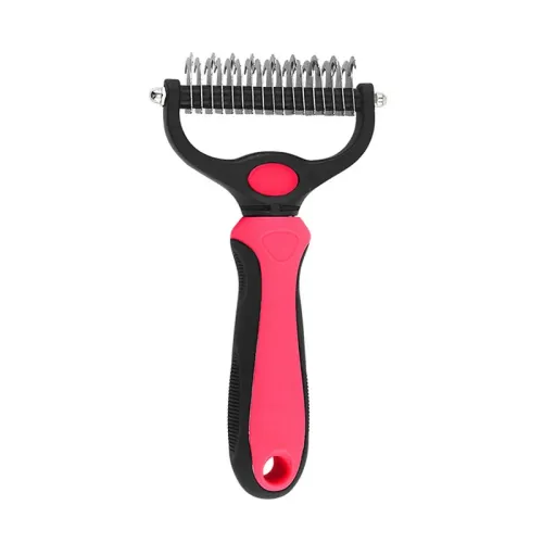 Pet Deshedding Brush Two Sided Pet Grooming Comb Stainless Steel Shedding Pet Comb Professional Hair Removal Brush for Dogs Cats