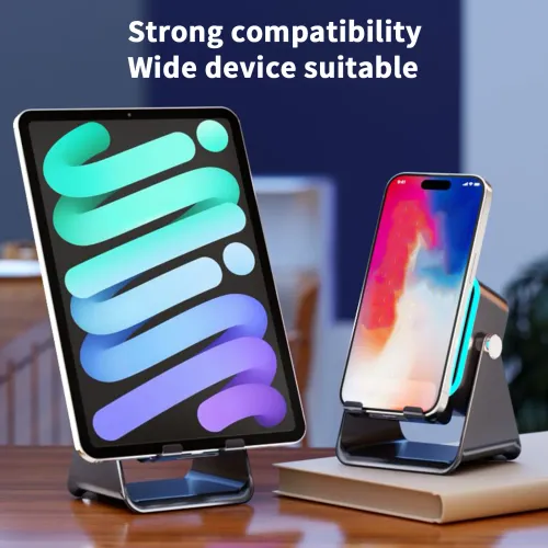 (upgrade)5 In 1 Auto-induction Wireless Induction Speaker  Light Phone Stand Surround Sound Portable Bluetooth Phone Holder