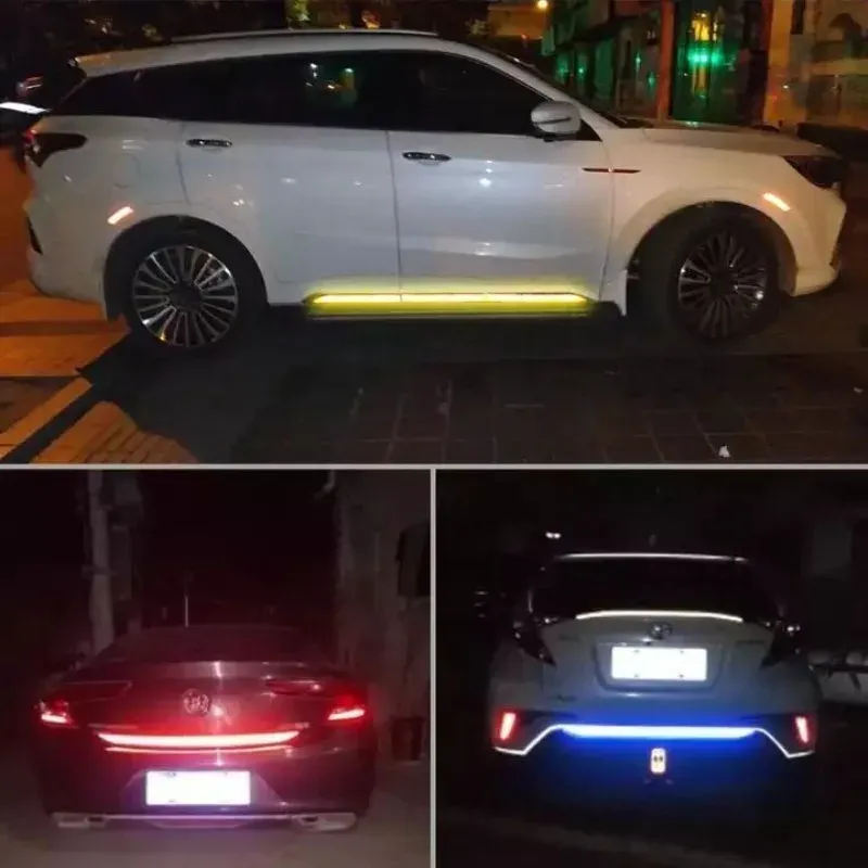 5PCS Car Sticker Reflective Warning Safety Tape Anti Collision Warning Reflective Stickers Automobile Trunk Reflectante Accessories