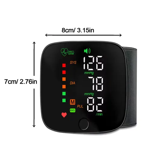 New LED Rechargeable Digital Wrist Blood Pressure Monitor Sphygmomanometer Tonometer Tensiometer Heart Rate Meter BP Monitor