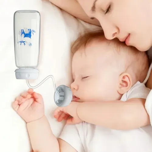8oz 240ml Normal-Neck Baby Bottle with Straw Brush,Hands-Free PP Feeding Bottle Set-Makes Feeding Easy