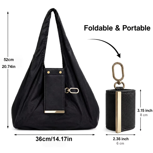 Portable Mini Keychain Foldable Shopping Bag – With Key Ring, Expandable
