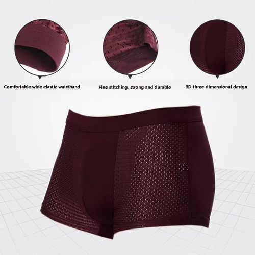 4 pieces of men's underwear, lined with high elasticity, comfortable and breathable