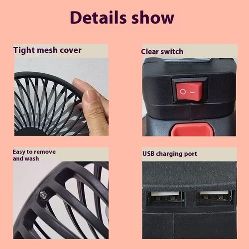 Rechargeable Lithium Battery Portable High-Power Fan(includes one battery and one charger)